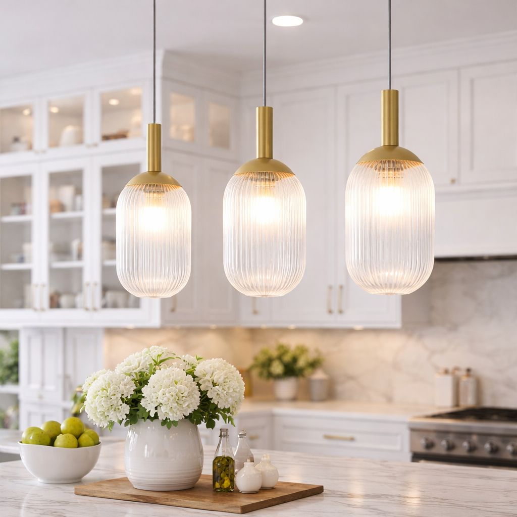 Gemma Pendant Lamp - Gold and Clear 110-120V 1PC