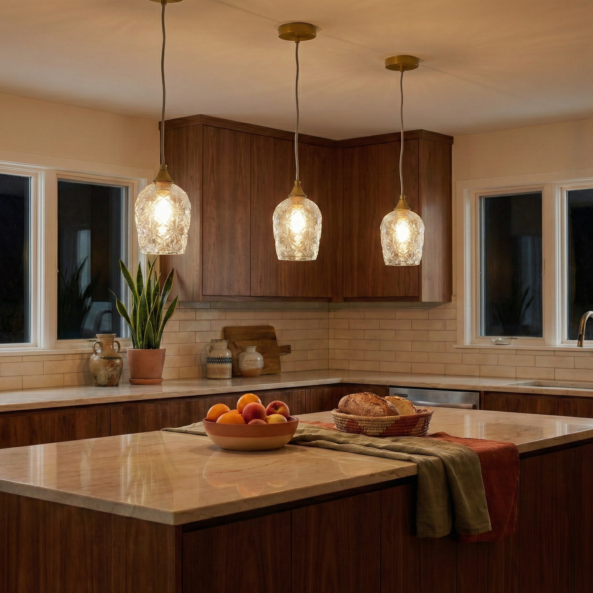 Glowline Pendant Lamp - Gold and Clear