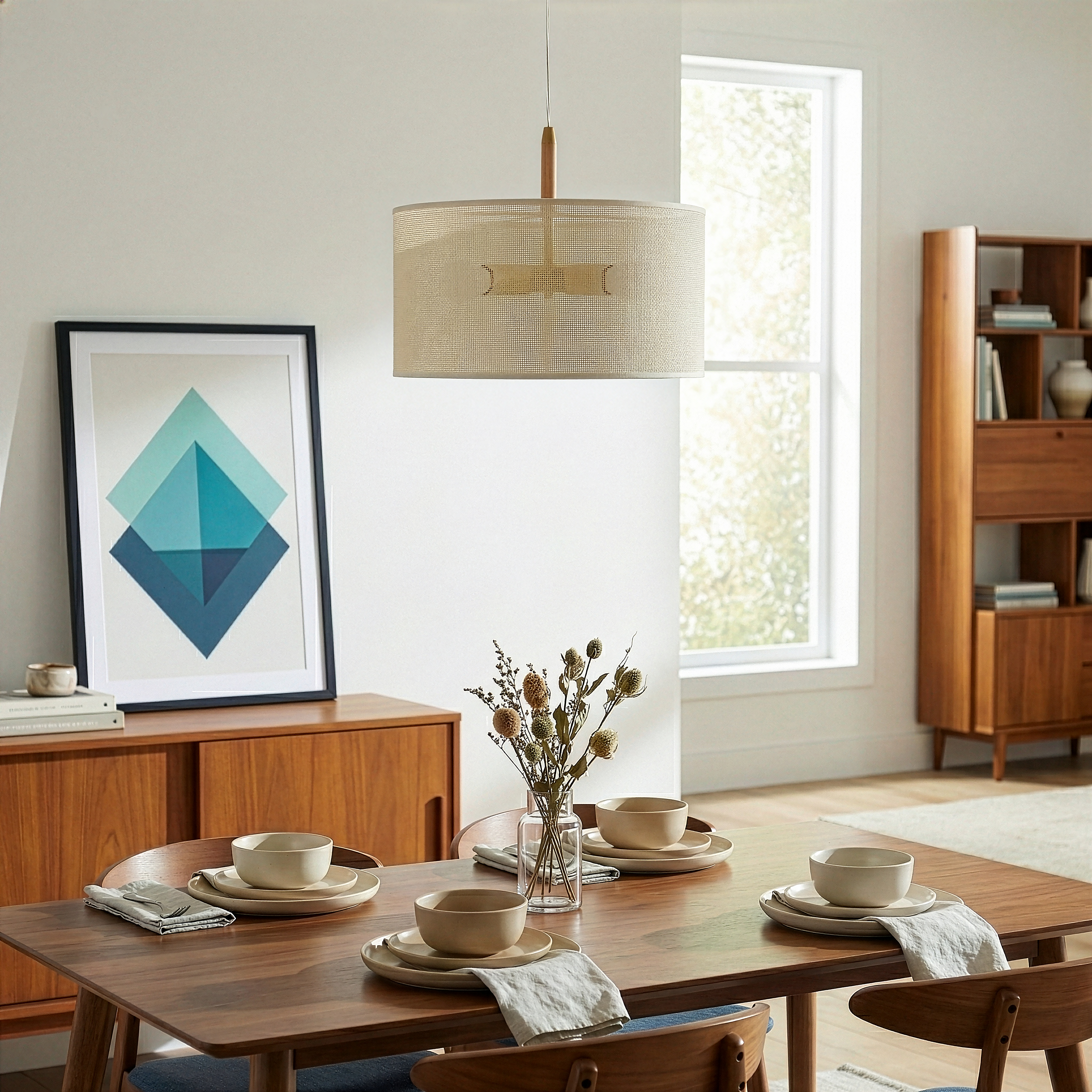 Glacier Pendant Lamp - Oak + Natural + Gold