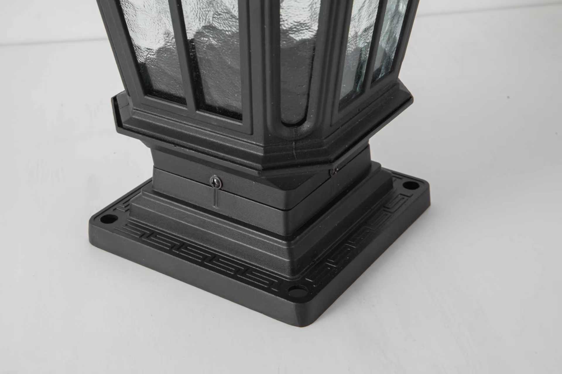 Garden Post Light Black Aluminum Outdoor Column Light, Retro Pillar Lantern European Vintage Table Lamp Decor Post Light Energy Saving Traditional Porch Garden Post Light.