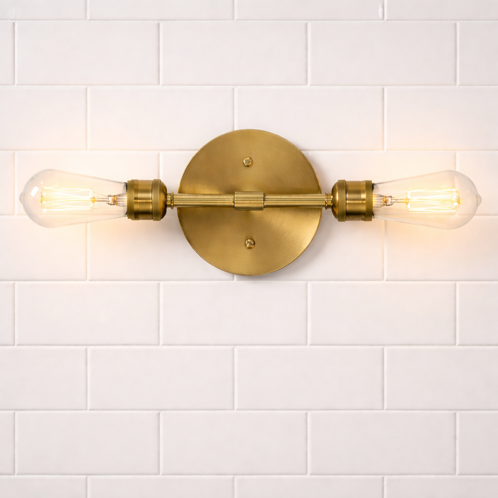 Reverie Double Lights Bathroom Wall Sconce over Mirror Bedroom Hallway Entryway 5"W × 10.75"H × 5"E
