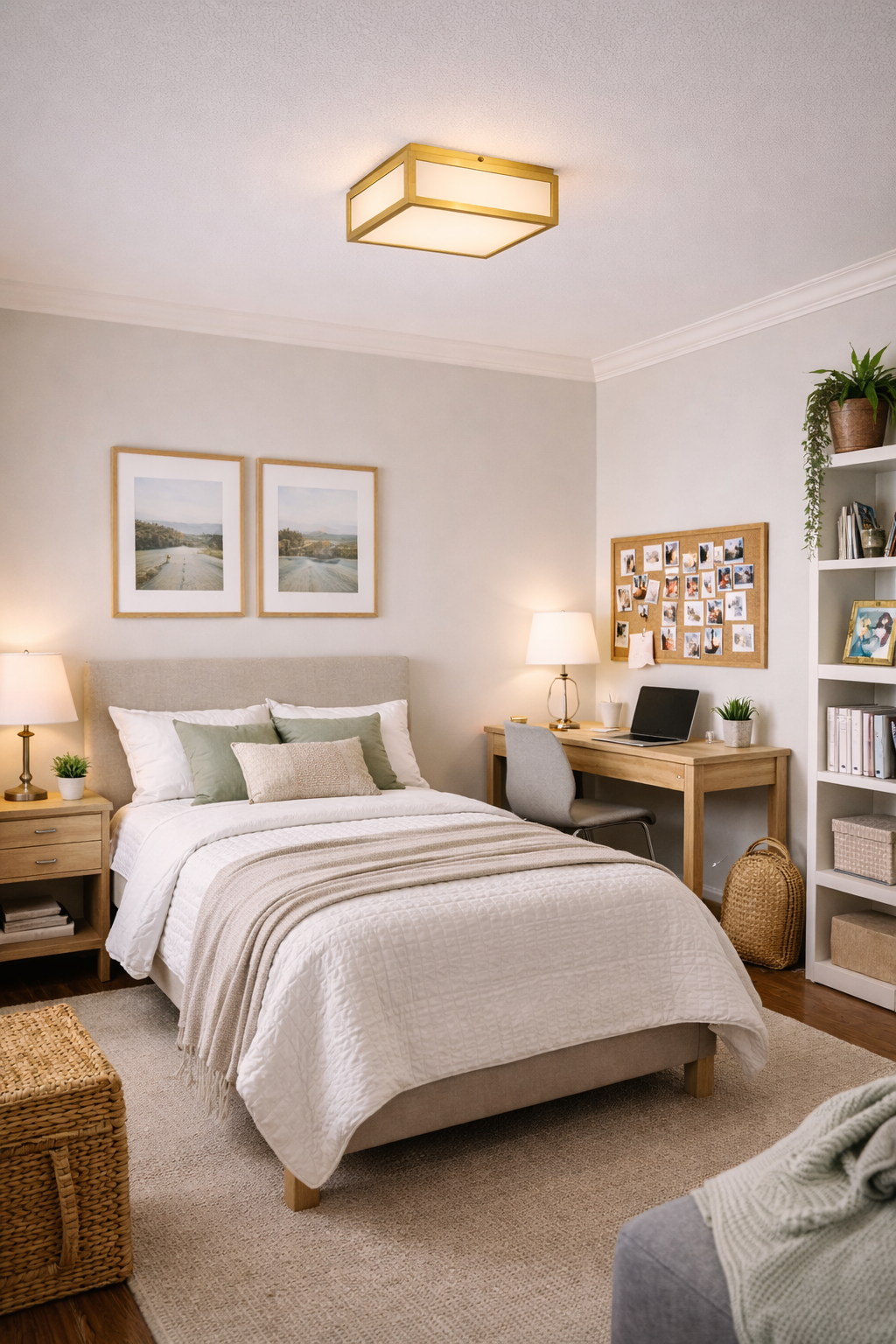 10-inches Antique Brass Integrated LED Flush Mount Light