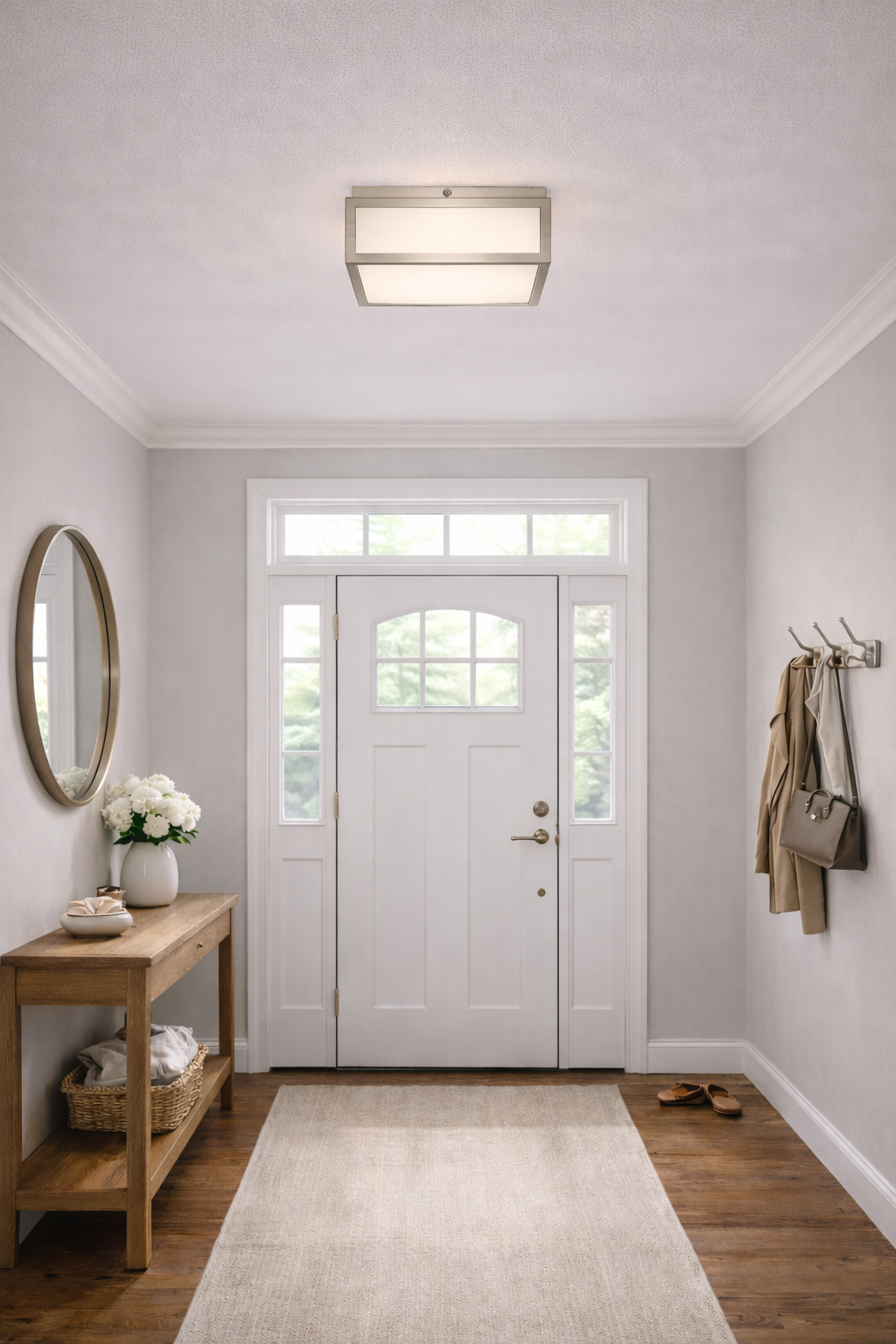 10-inches Brushed Nickel Integrated LED Flush Mount Light