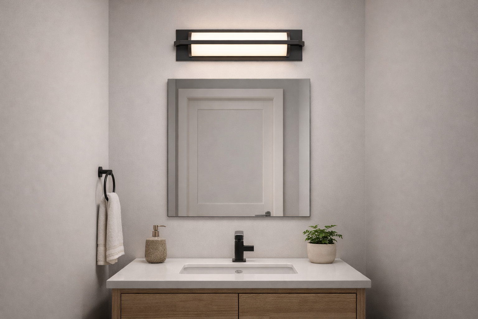 18-Inches Black Integrated LED Modern/Contemporary Bathroom Vanity Light Bar