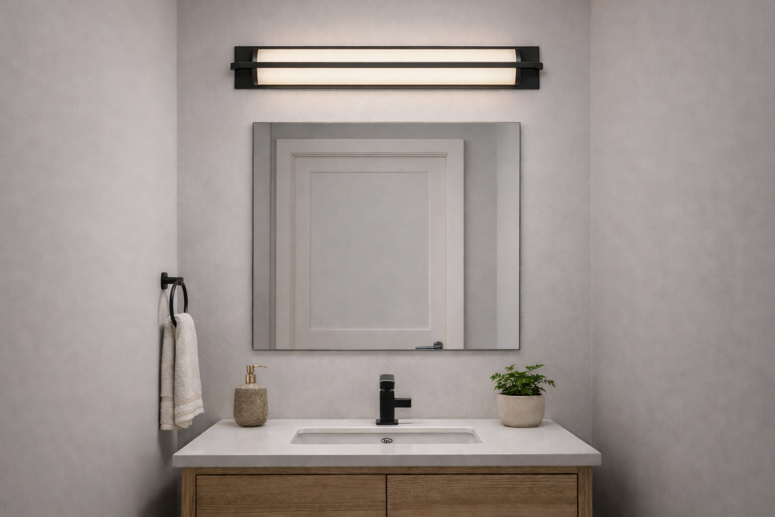 24-Inches Black Integrated LED Modern/Contemporary Bathroom Vanity Light Bar
