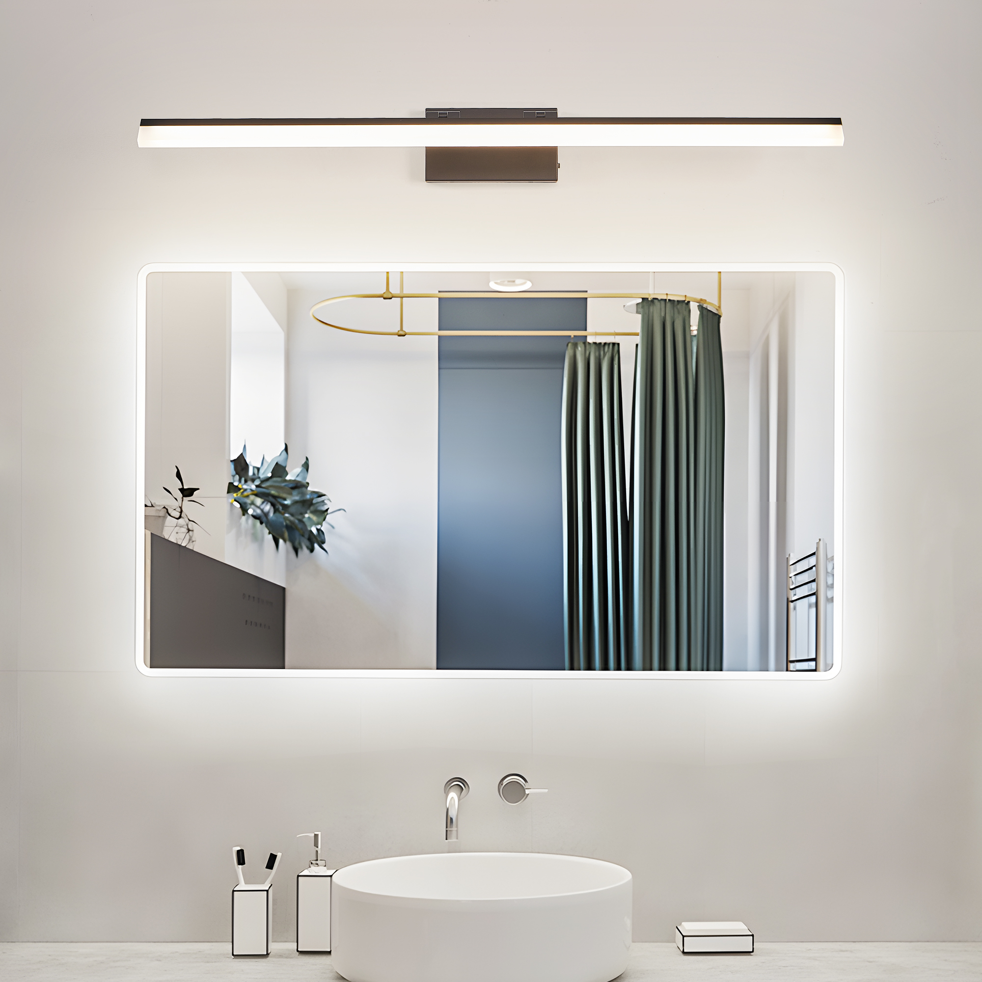 39 Inch Modern LED Bathroom Vanity Light – Sleek Black Metal Wall Light for Mirror, Dressing Room or Sink Area