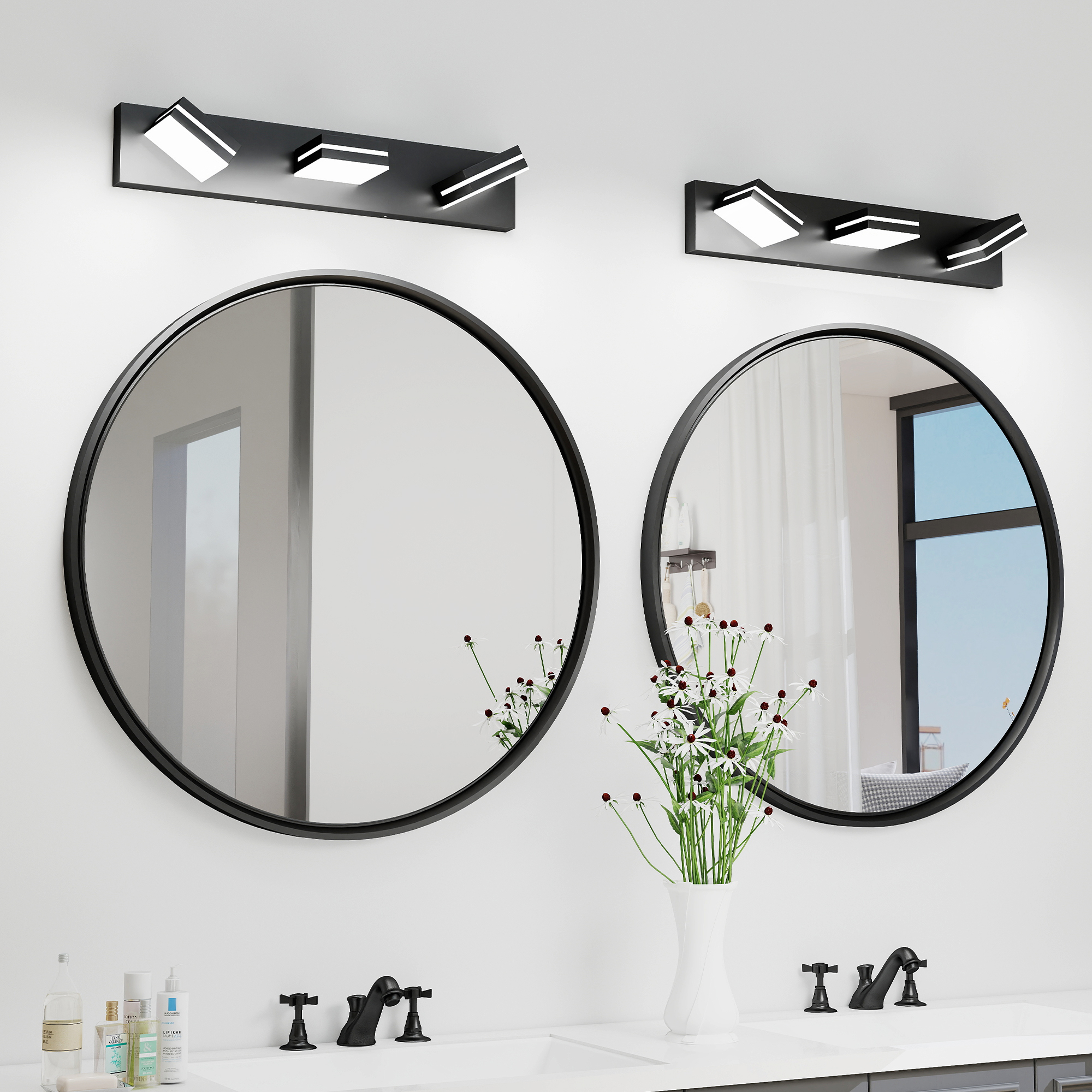 Modern Chrome LED Vanity Light, 3-Lights Wall Sconce for Bathroom and Mirror, Sleek Minimalist Design, Energy-Efficient, Easy to Install