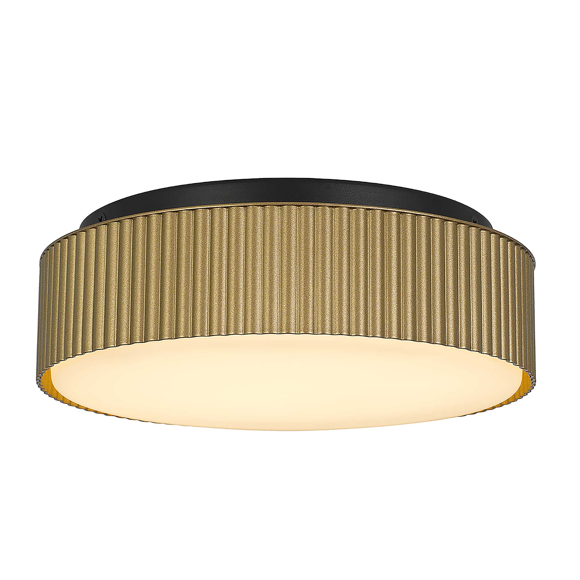 9 inch Brass LED Flush Mount