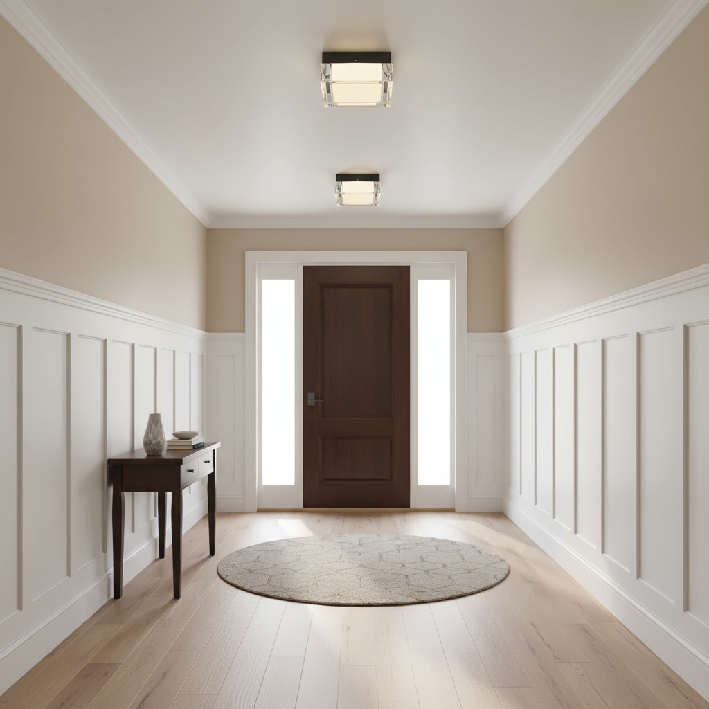 8-inch Black Integrated LED Flush Mount