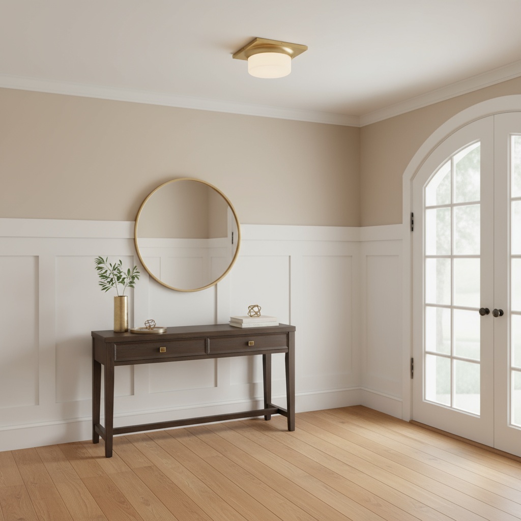 10-in Antique Brass LED Flush Mount