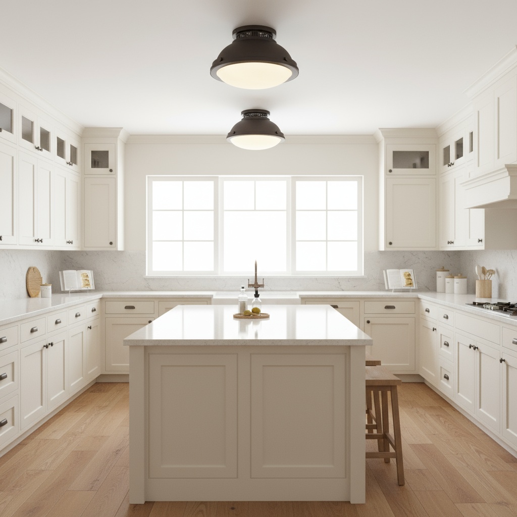 2-Light 14-in Dark Bronze Flush Mount