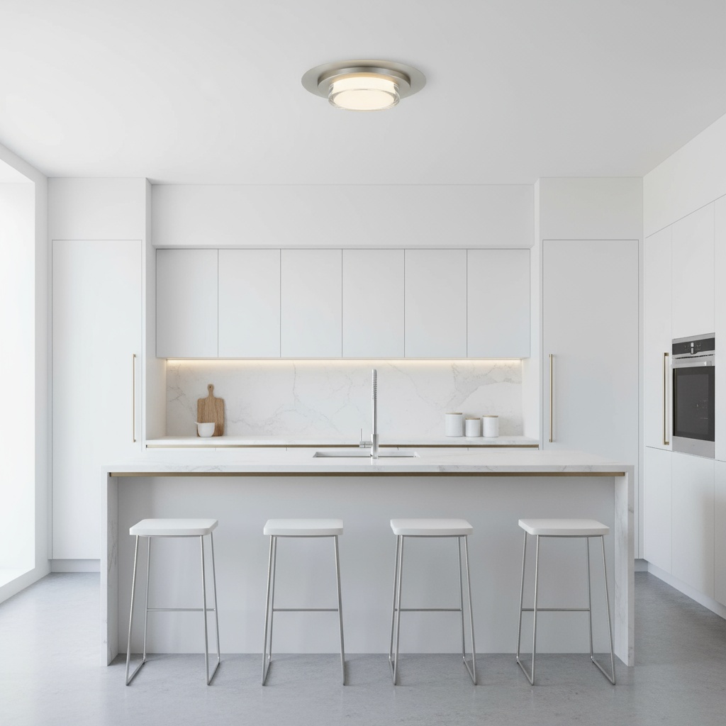 16 inch Square Chrome Integrated LED Flush Mount