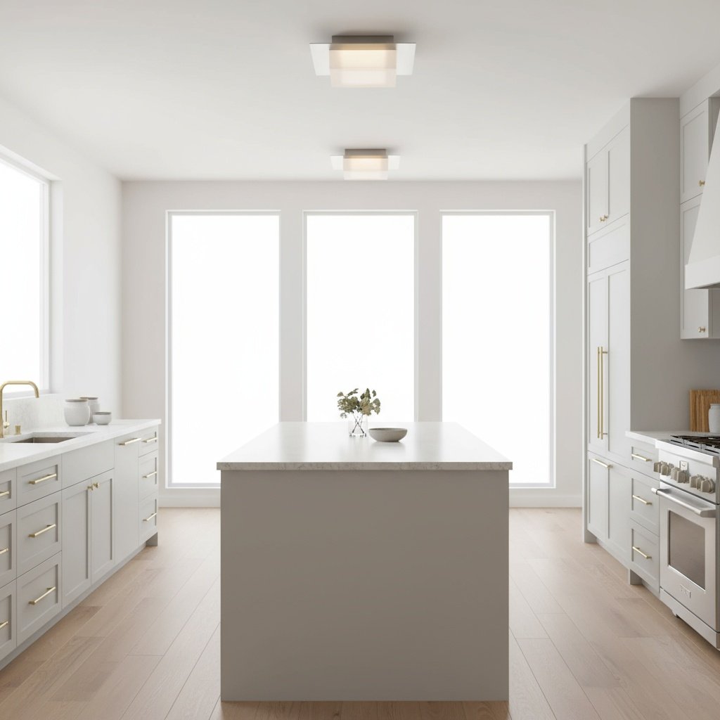 8 inch Square Chrome Integrated LED Flush Mount