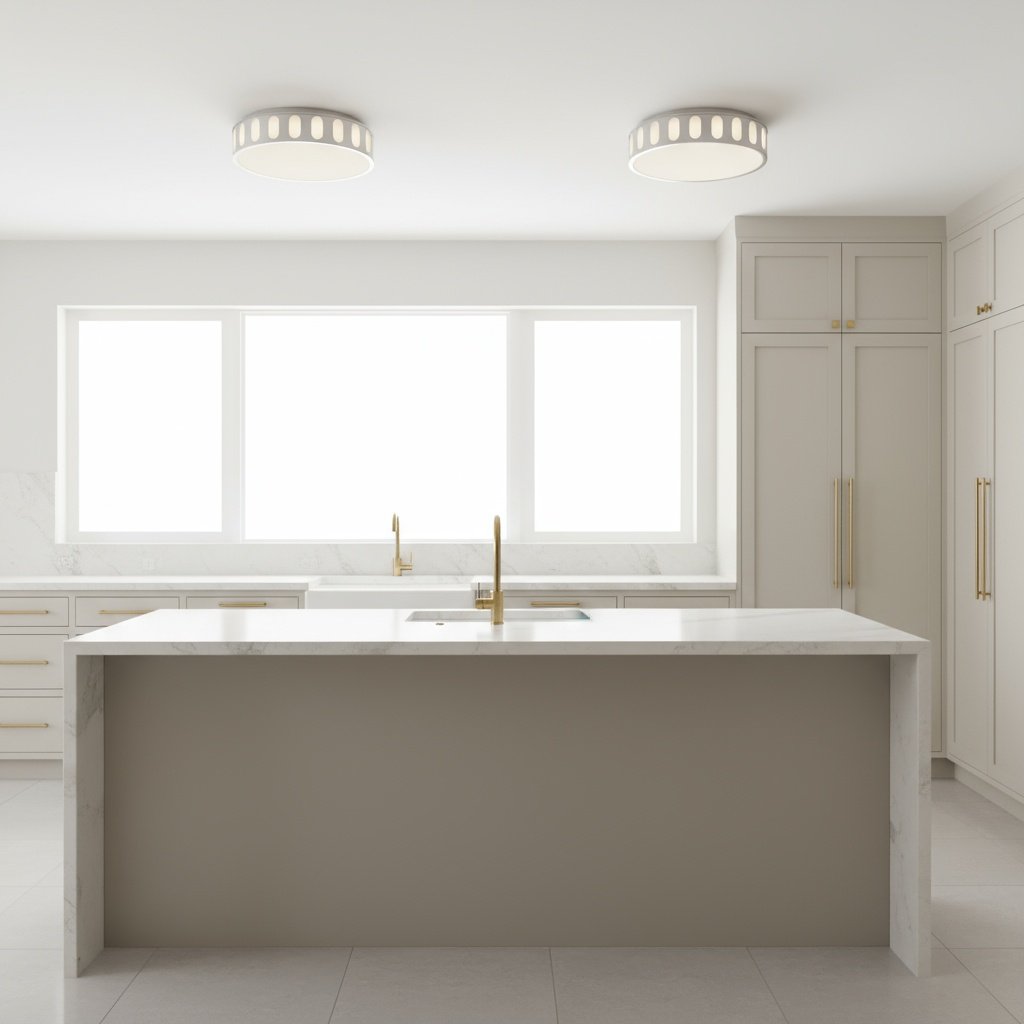 15.15-in Brushed Nickel LED Flush Mount