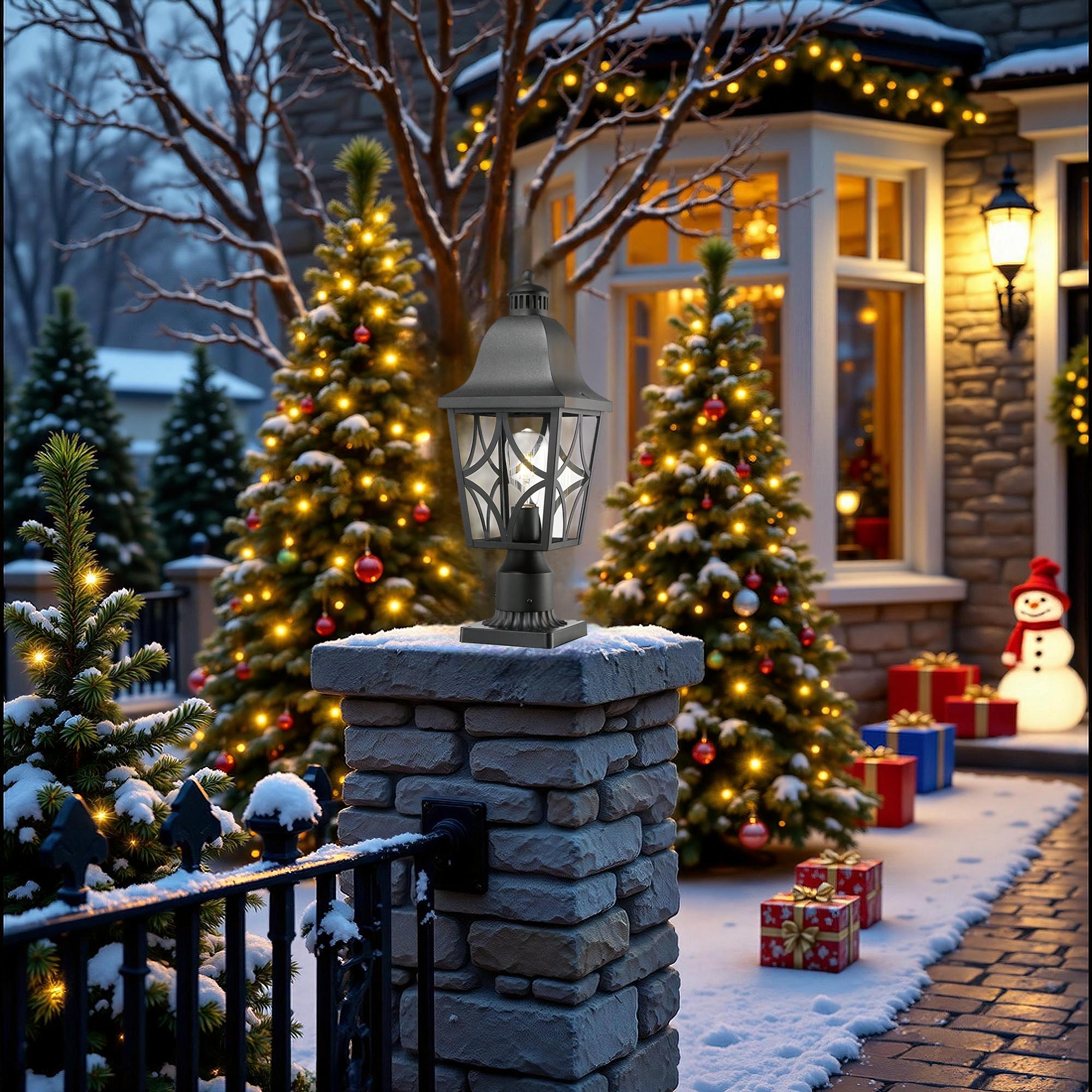 Outdoor Post Lights Lamp Post Light Fixture, Waterproof Aluminum Housing with Glass, Fence Post Deck Lighting for Garden, Patio, Pathway (2 pack)