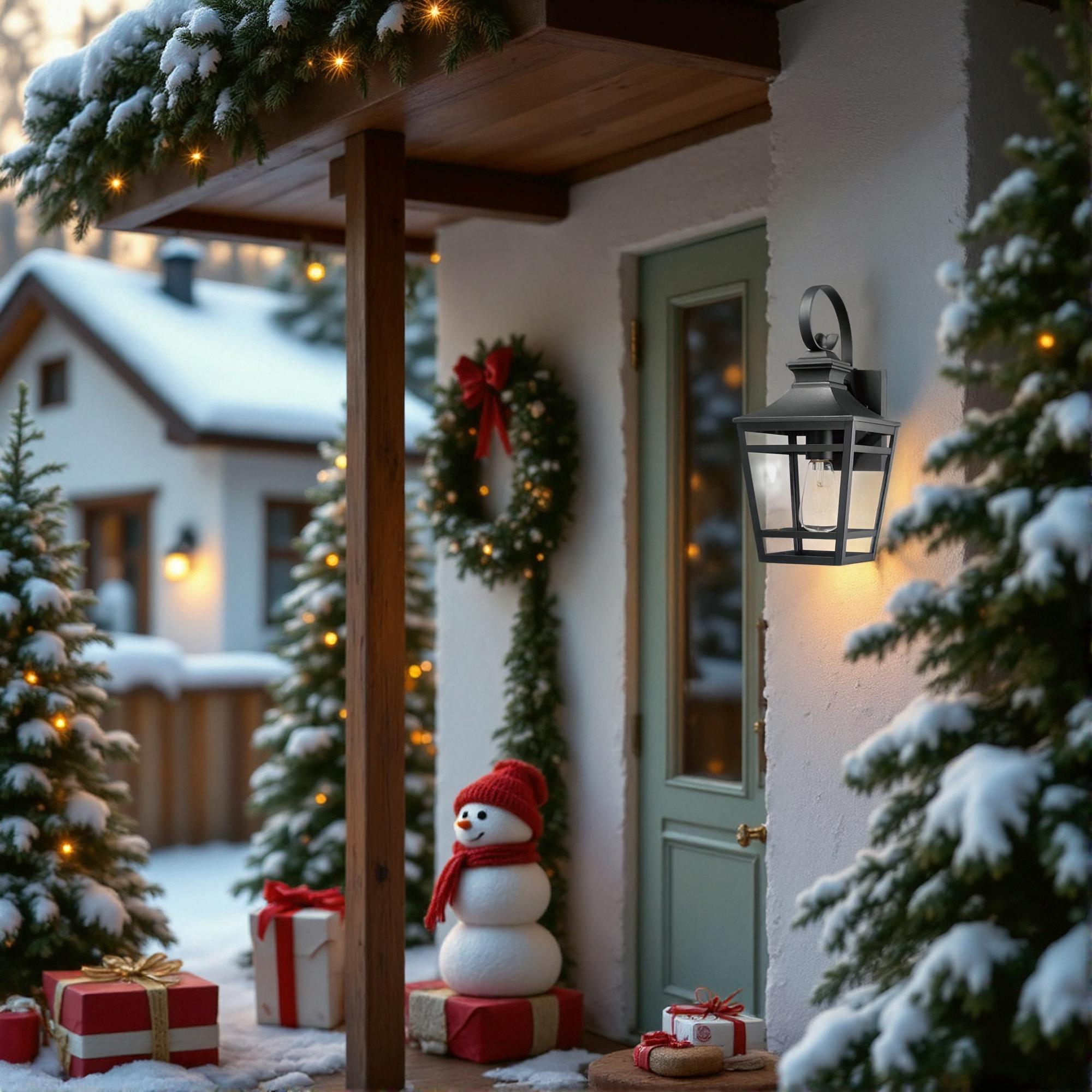 Large Outdoor Wall Lights for House, 16.5inch Exterior Lighting Fixtures Wall Mount Outdoor Porch Lights Waterproof Black Outdoor Sconce Lights with Clear Glass for Patio Hallway Garage (2 pack)