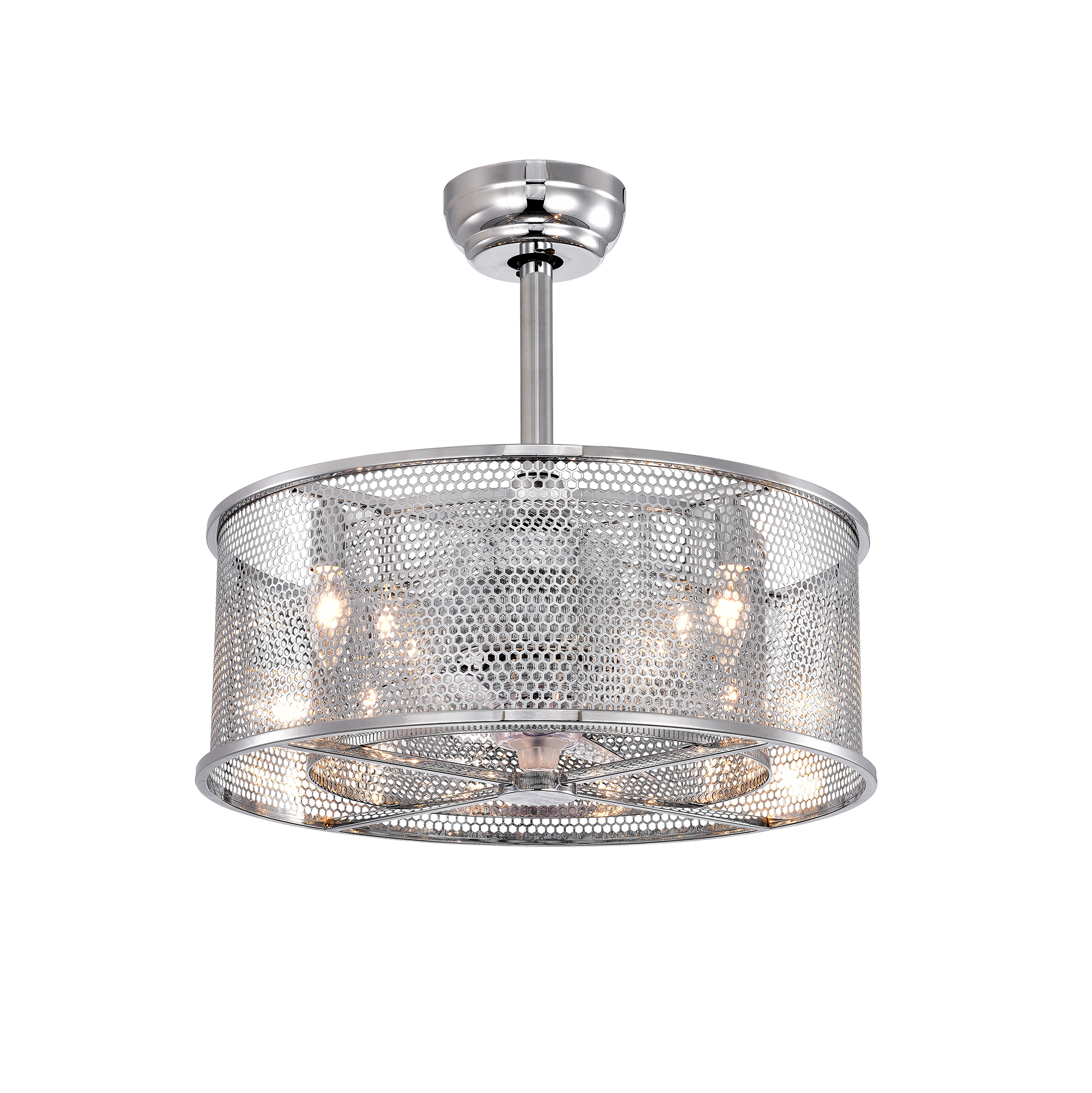 20.4''  3 ABS Fan Blades Dual Shade Modern Ceiling Fan with Remote Control, Noiseless Reversible AC Motor for Bedroom/Living Room/Study/Patio,Chrome