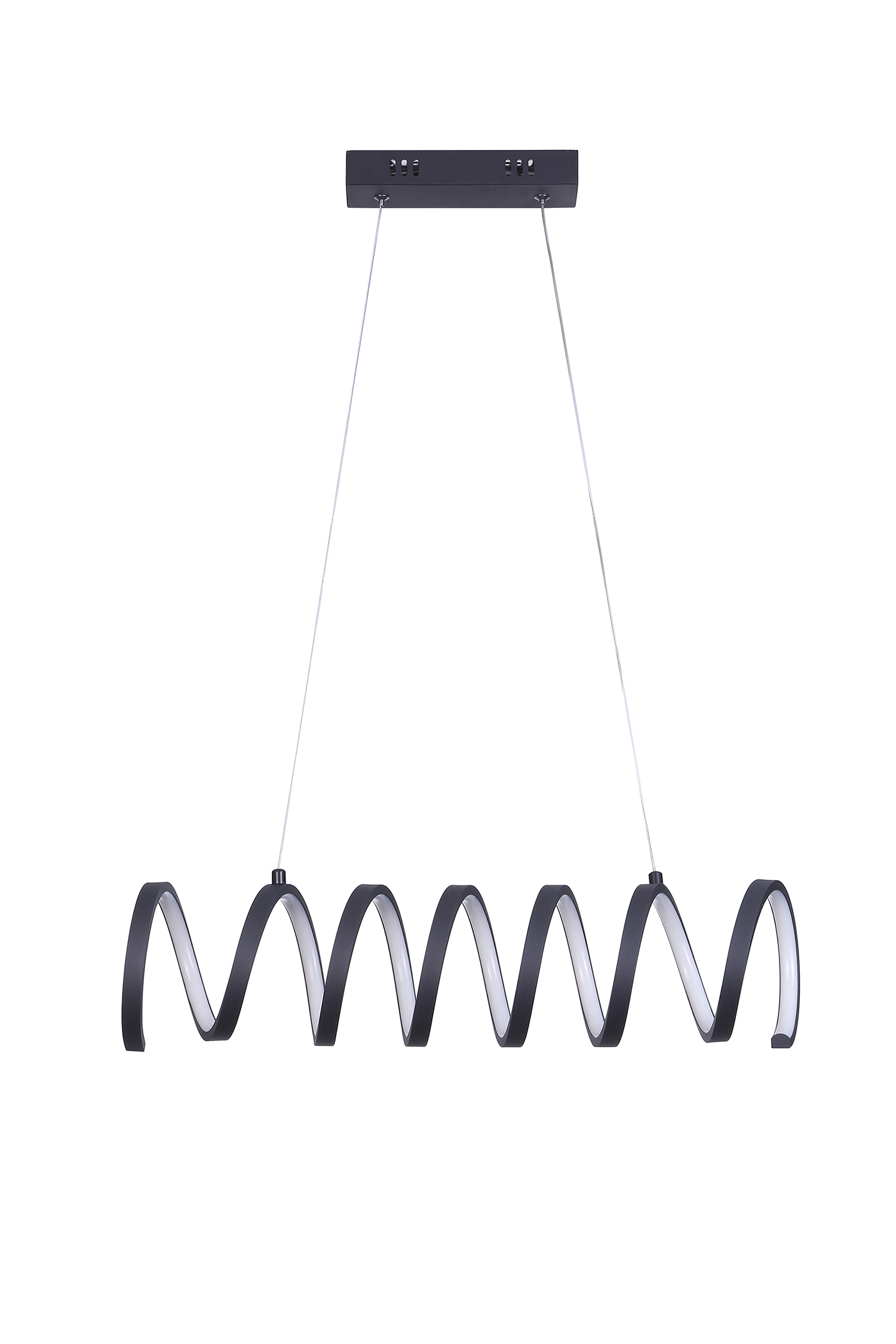 23"L X 6"H Spiral Loop Aluminum Integrated 14 W Led W/ Adjustable 47" - 12" Suspension Wire Modern Ceiling Pendant