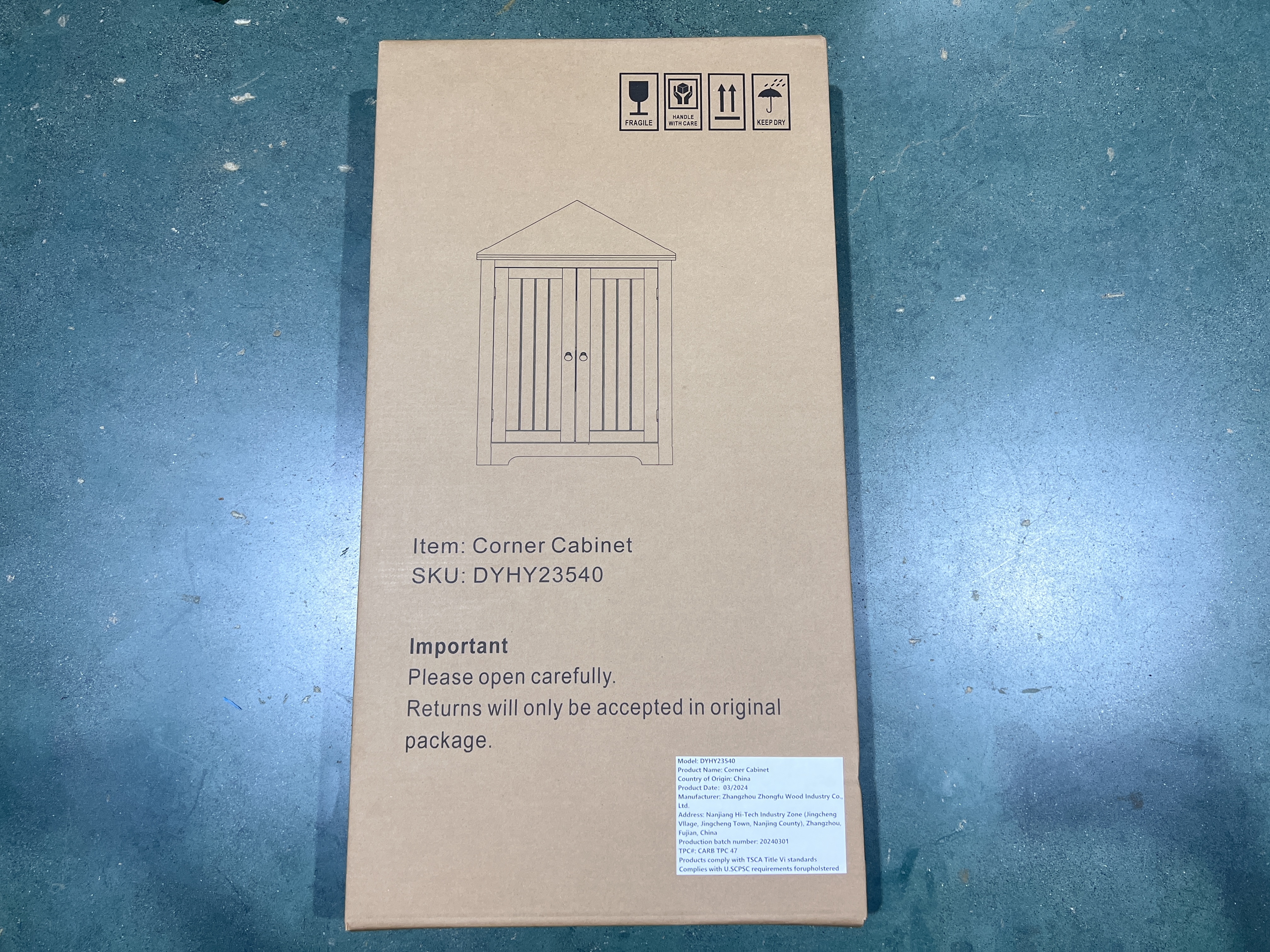 Floor Corner Cabinet with 2 Doors and Adjustable Shelves, Freestanding Narrow Cabinet Organizer, Corner Storage Cabinets for Bathroom, Kitchen, Living Room, or Bedroom, White